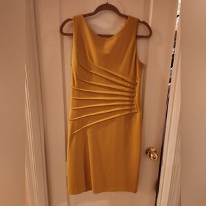 Ivanka Trump Mustard Yellow Midi Dress Sizr 10